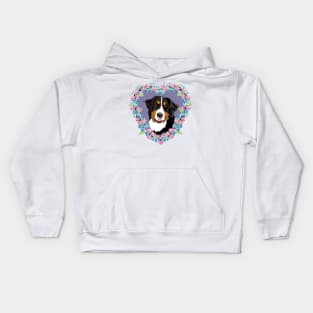 Bernese Mt dog Lover heart purple pink Kids Hoodie